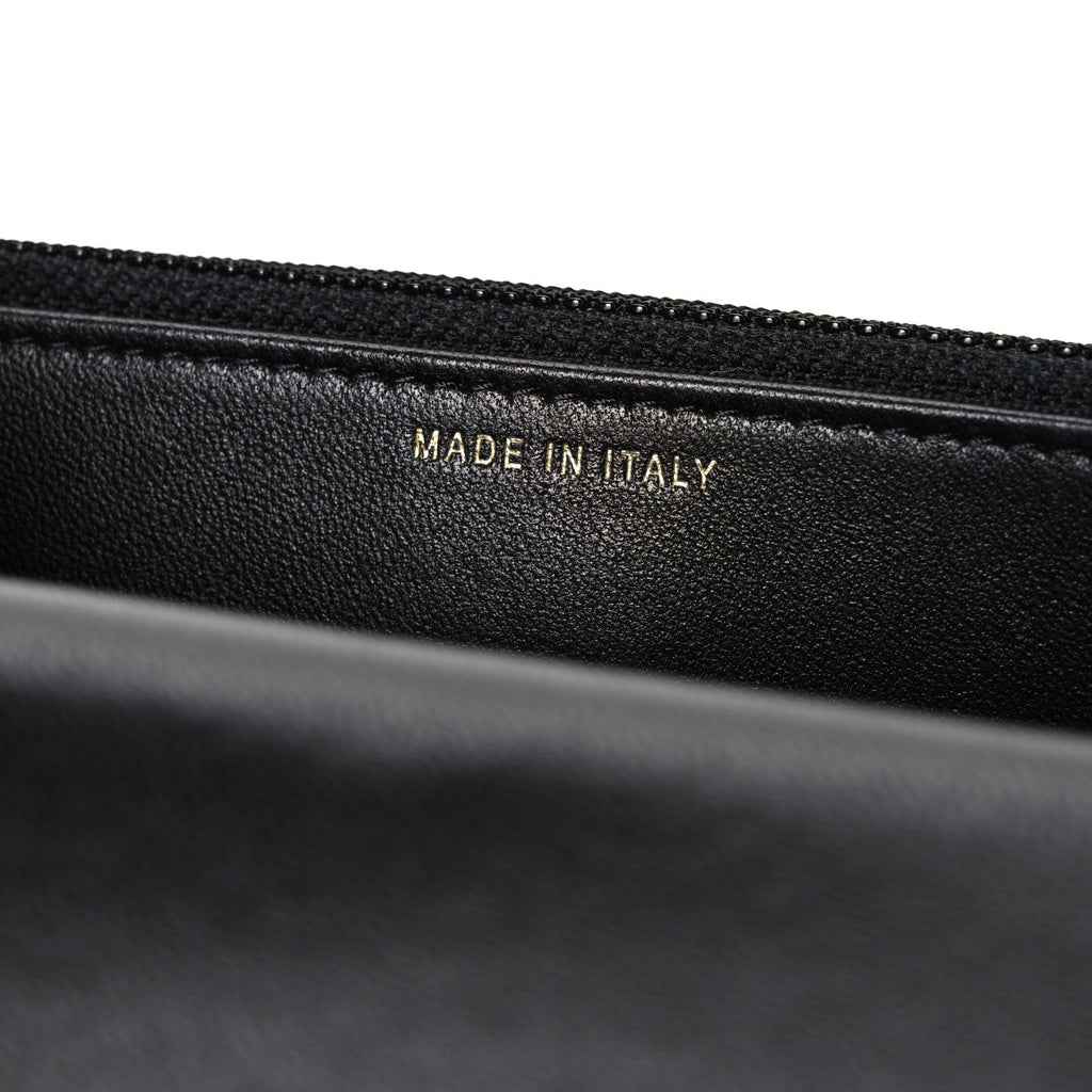 Lambskin Quilted Pearl Wallet On Chain WOC Black wholesalehk.shop