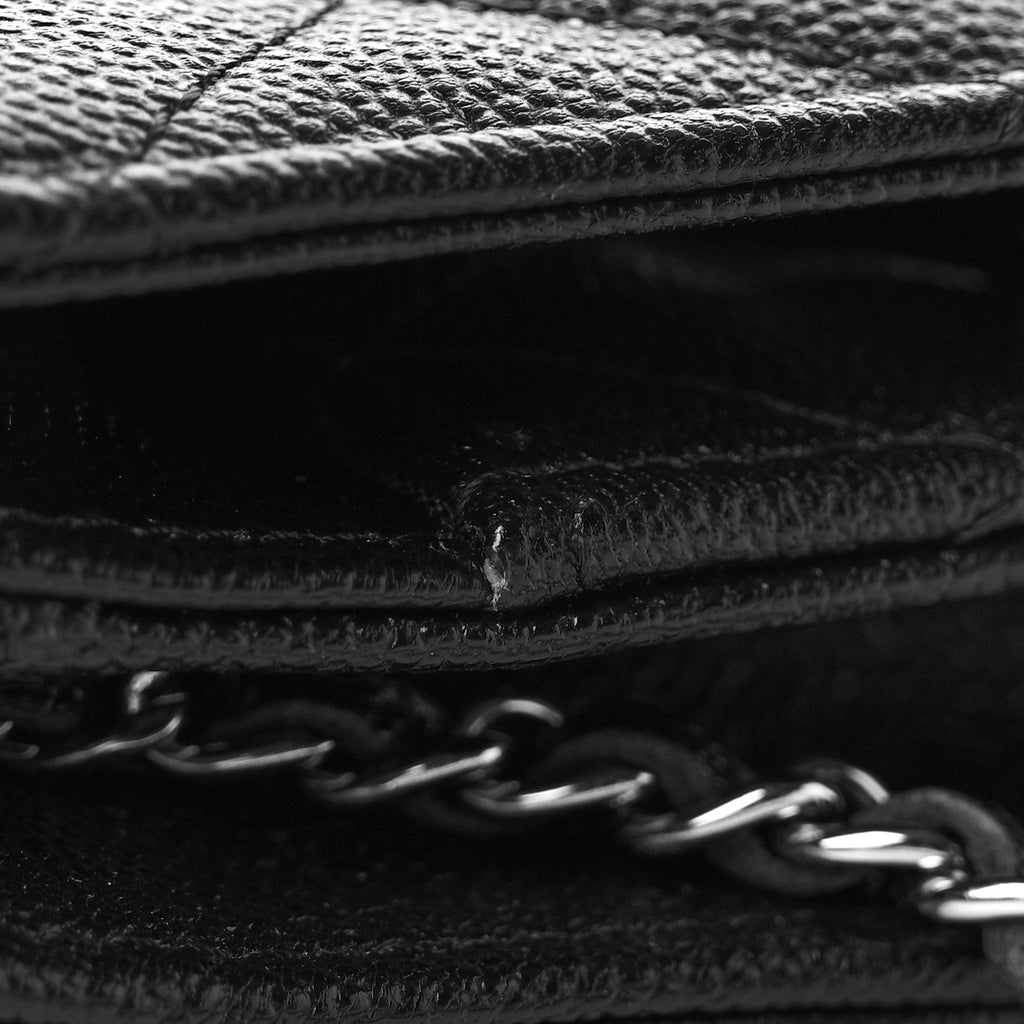 Caviar Quilted Golden Class Wallet On Chain WOC Black wholesalehk.shop