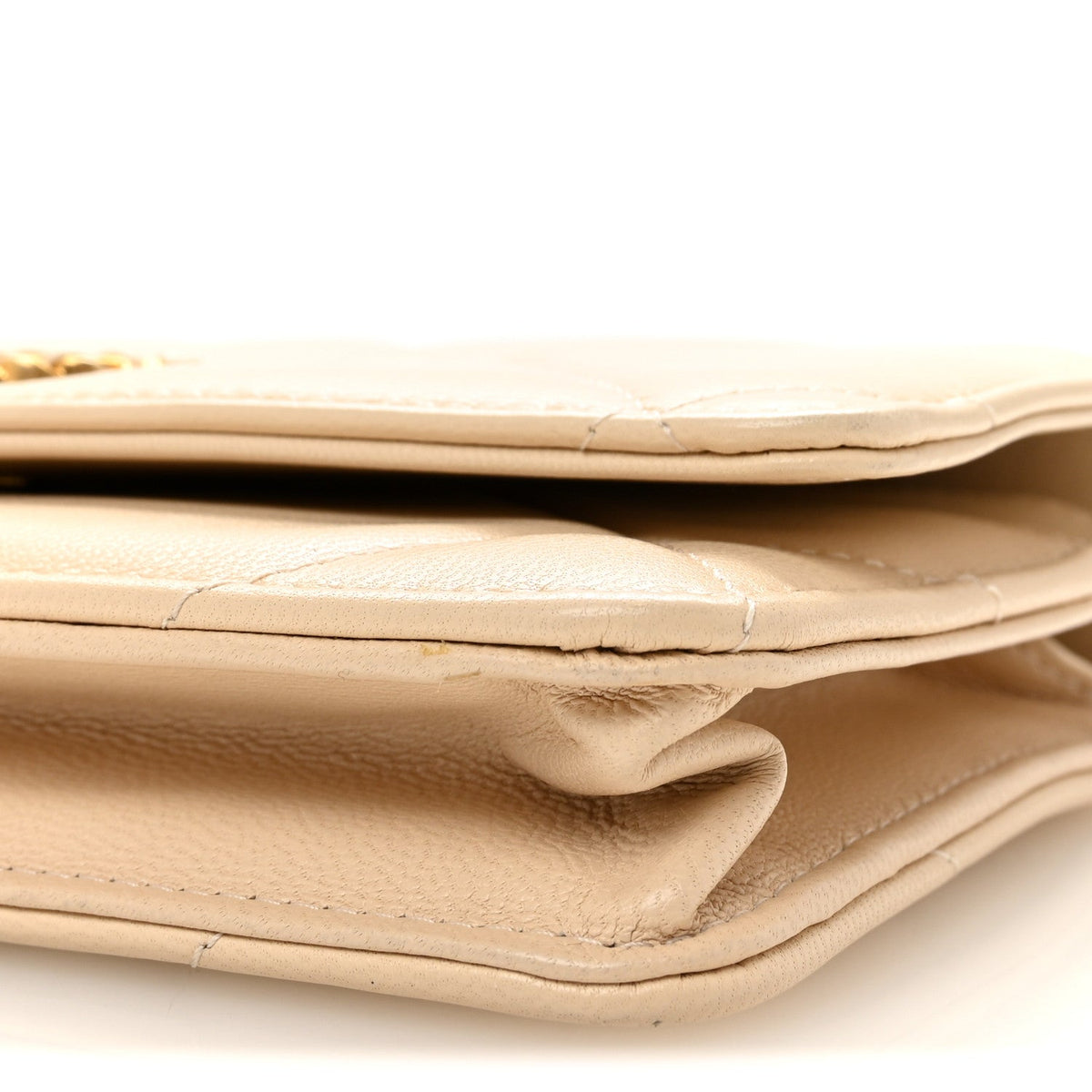Lambskin Quilted Chanel 19 Wallet On Chain WOC Beige wholesalehk.shop