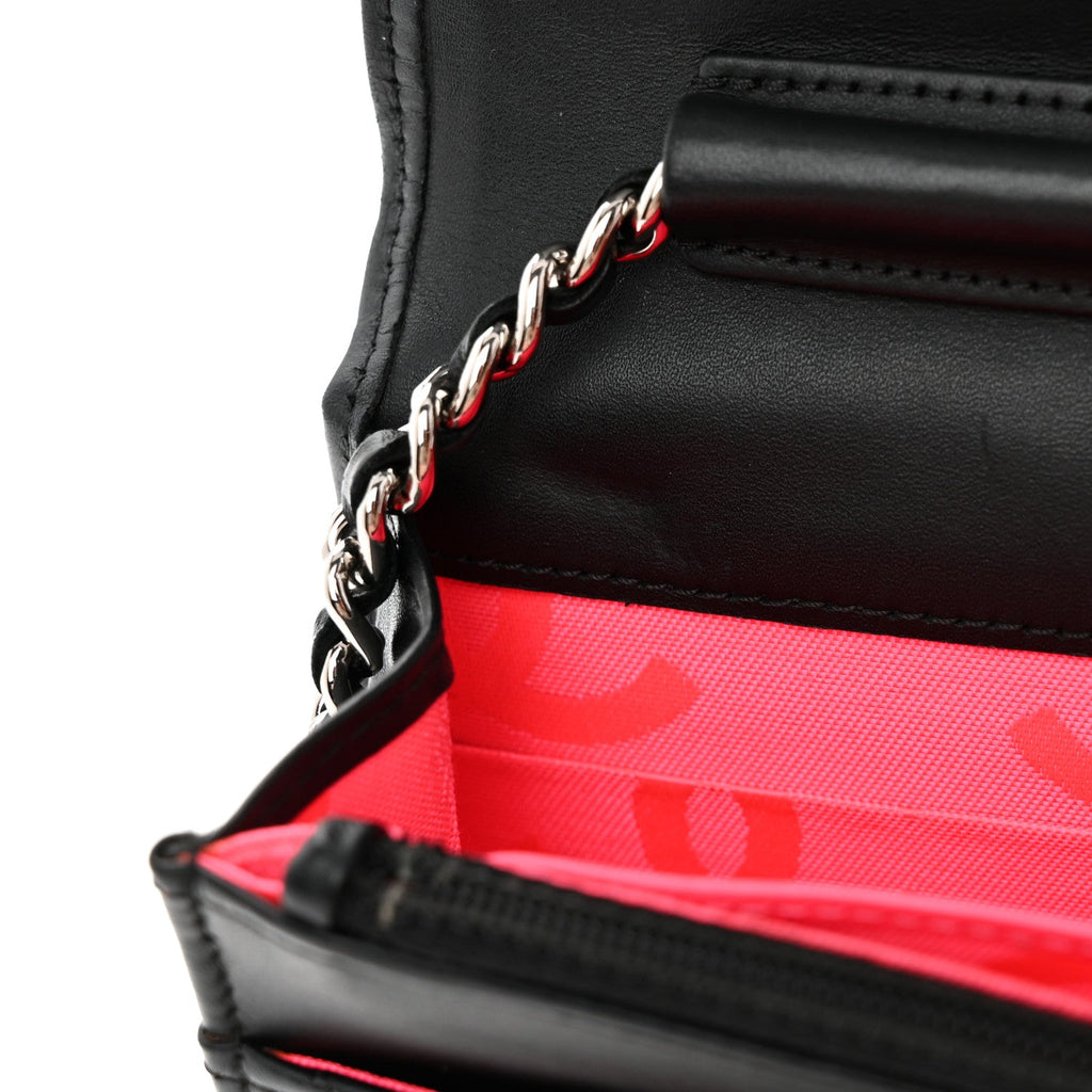 Calfskin Quilted Cambon Wallet on Chain WOC Black wholesalehk.shop