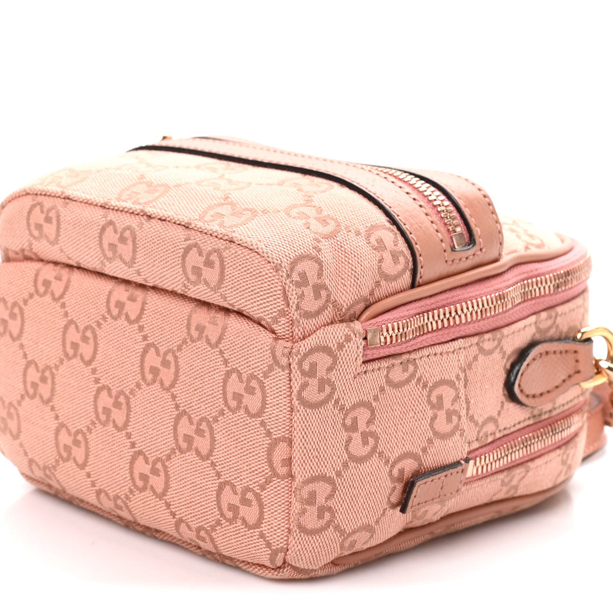 Monogram Textured Dollar Calfskin Mini Ophidia Crossbody Cloche Rose Pink wholesalehk.shop