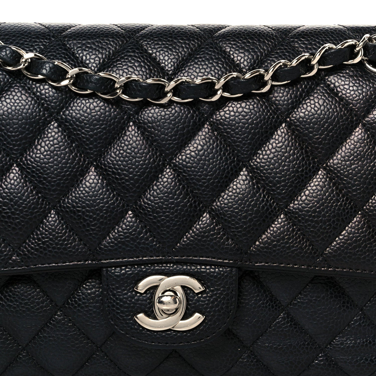 Caviar Quilted Medium Double Flap Black wholesalehk.shop