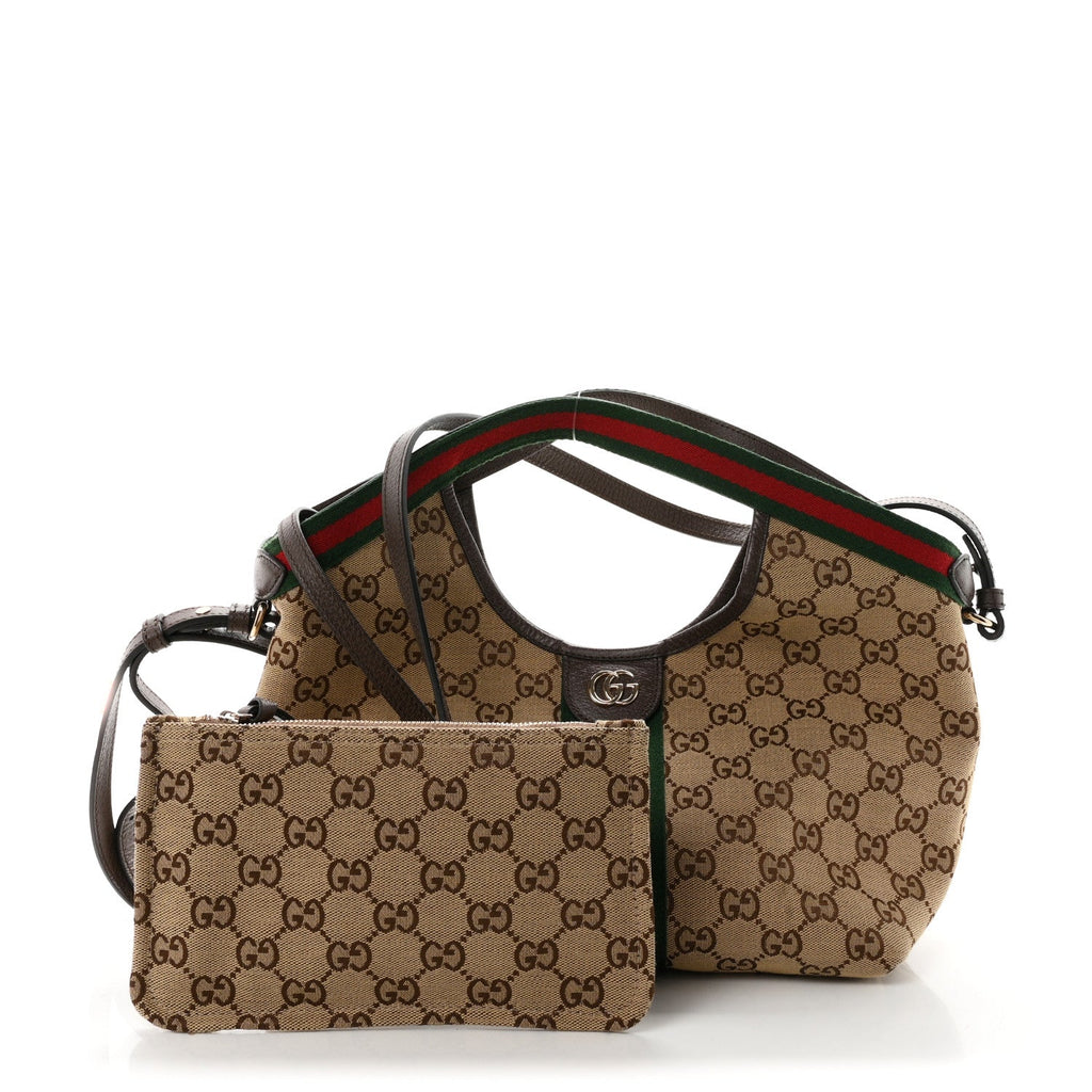 Monogram Web Small Giglio Tote Beige Dark Brown wholesalehk.shop