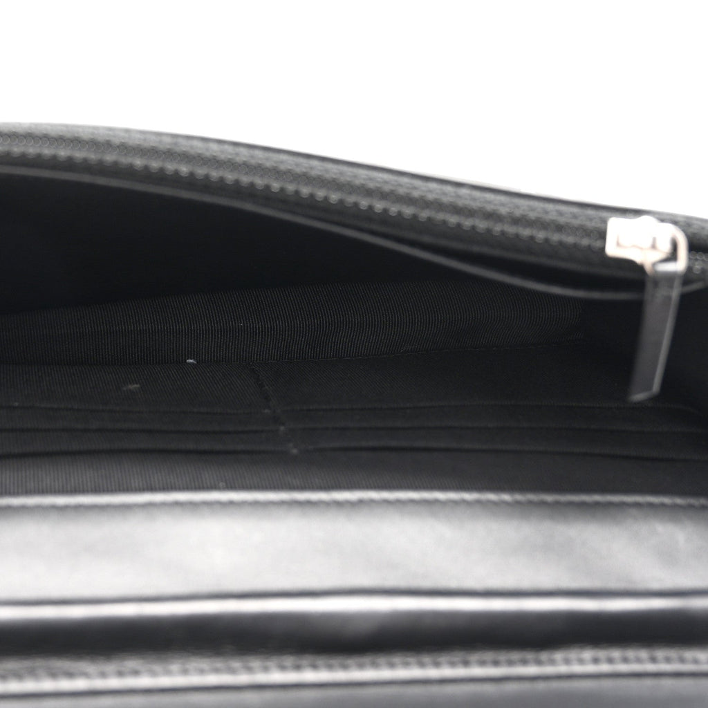 Patent Quilted Wallet On Chain WOC Black wholesalehk.shop