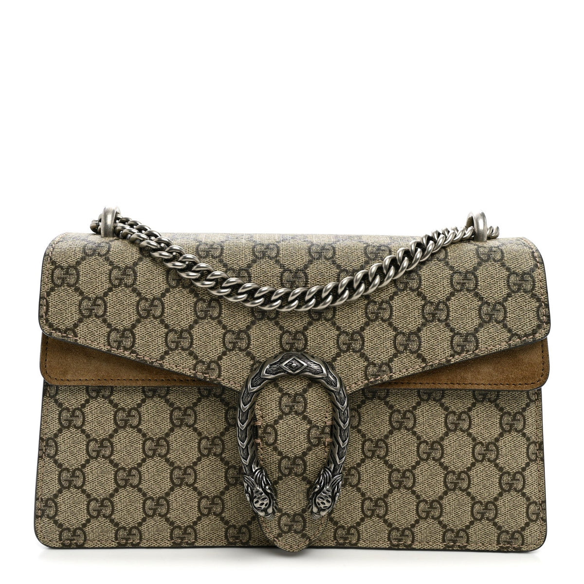 GG Supreme Monogram Suede Small Dionysus Shoulder Bag Beige Ebony Taupe wholesalehk.shop
