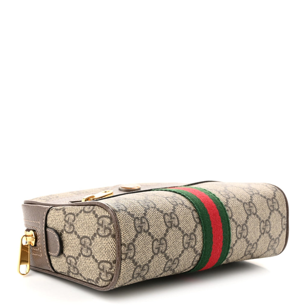 GG Supreme Monogram Web Small Ophidia Belt Bag 95 38 Dark Brown wholesalehk.shop