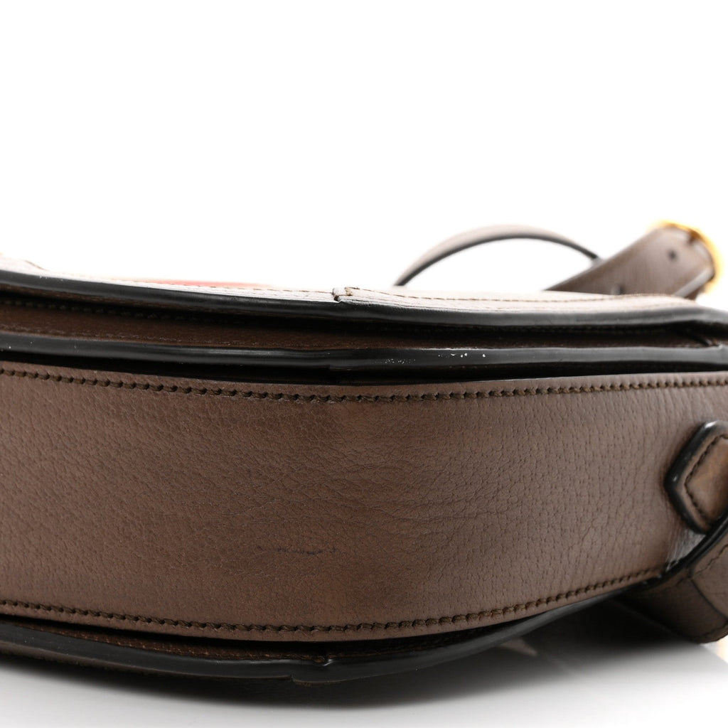 GG Supreme Monogram Web Small Ophidia Flap Messenger Bag Brown wholesalehk.shop
