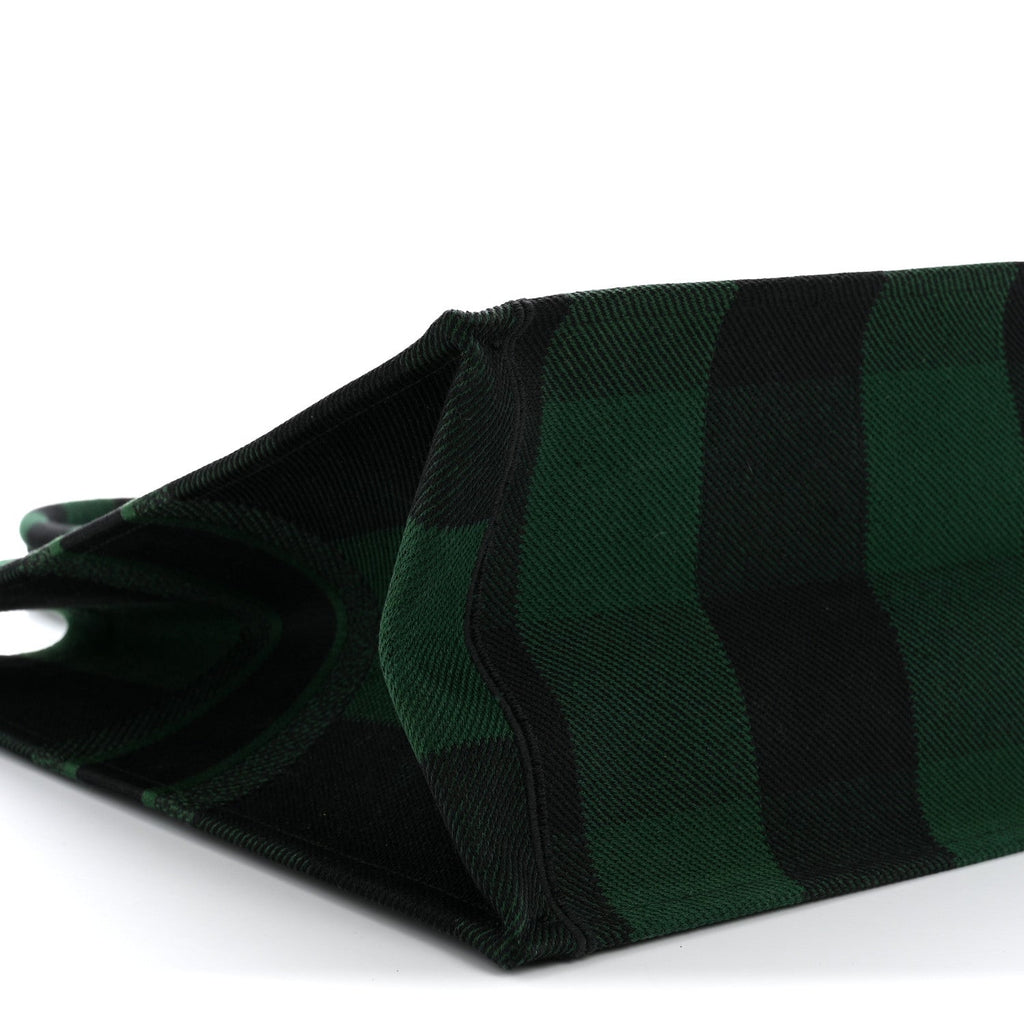 Canvas Embroidered Checkered Book Tote Black Green £¨ Direct shipment via from wholesalehk.shop