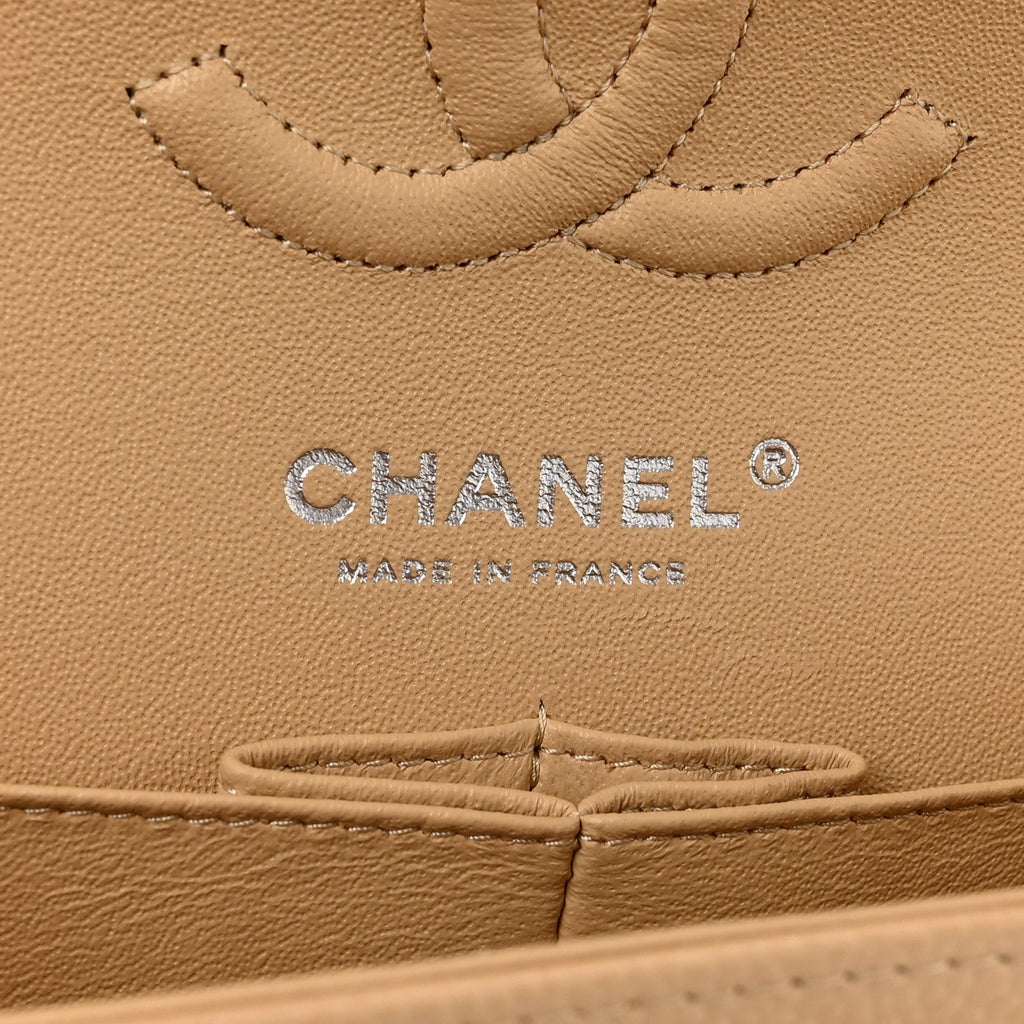 Caviar Quilted Small Double Flap Beige wholesalehk.shop
