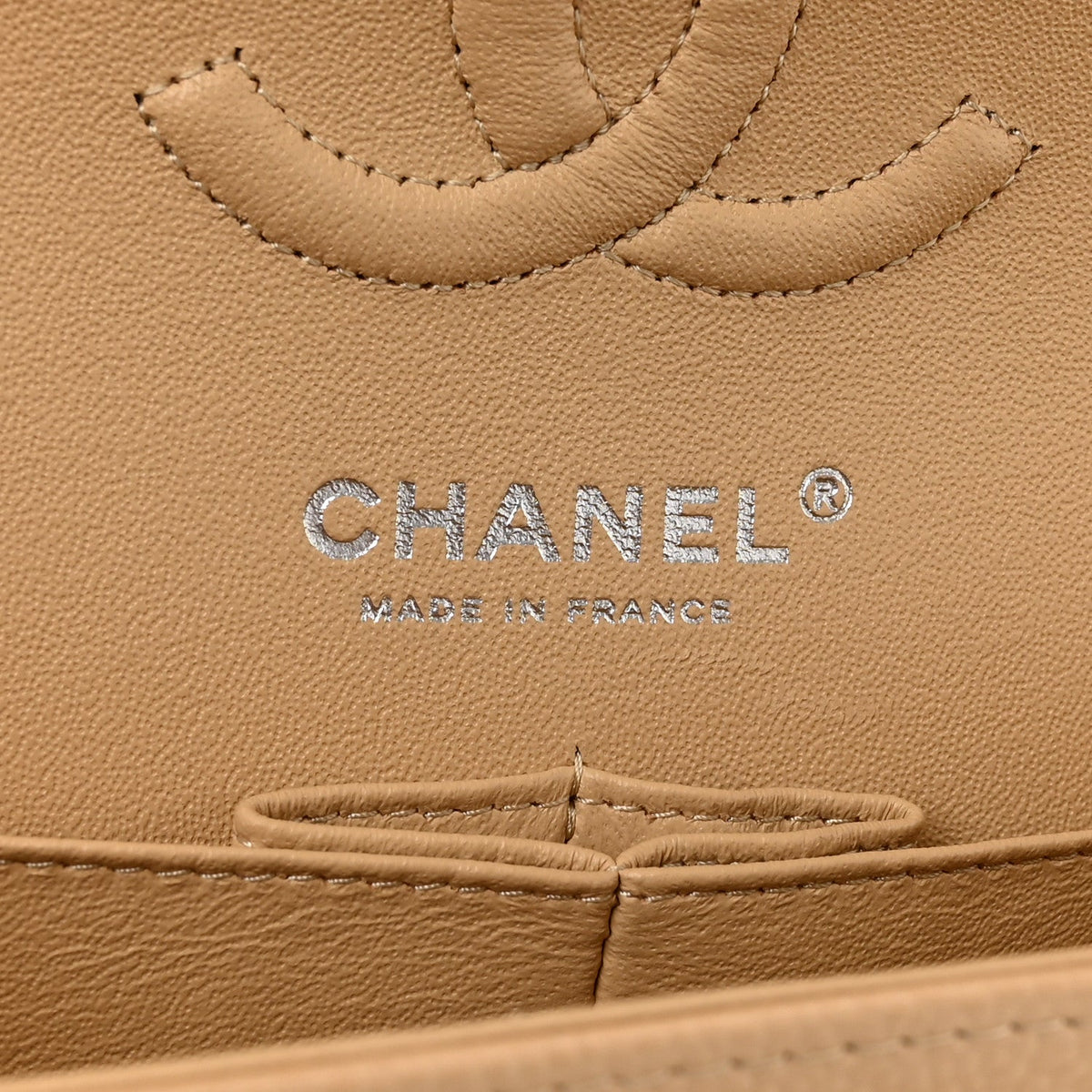 Caviar Quilted Small Double Flap Beige wholesalehk.shop
