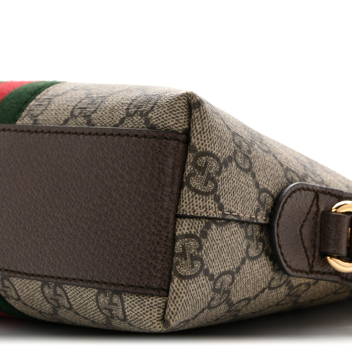 GG Supreme Monogram Textured Dollar Calfskin Web Small Ophidia Dome Shoulder Bag Beige Ebony New Acero wholesalehk.shop