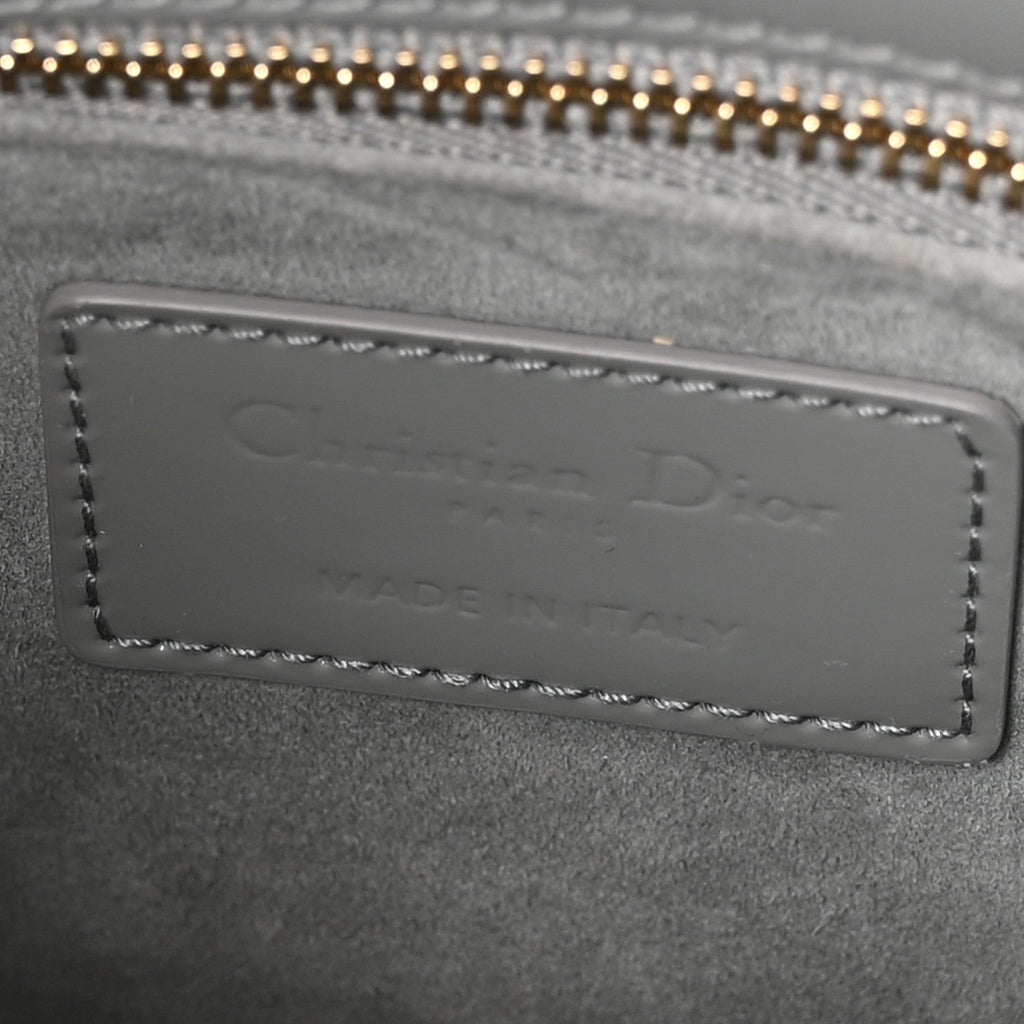 Patent Cannage Small Lady Dior Grey wholesalehk.shop