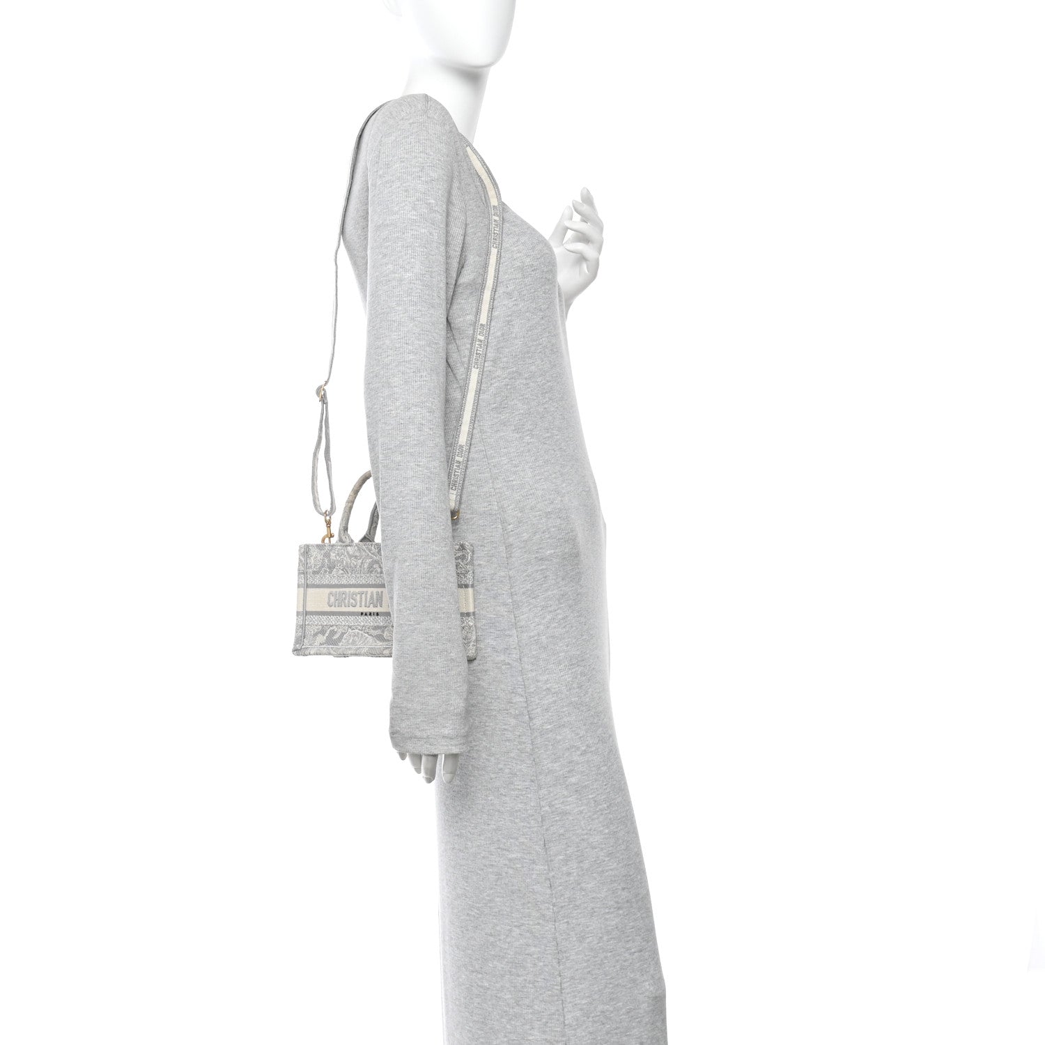 Canvas Embroidered Toile De Jouy Reverse Mini Book Tote With Strap Grey £¨ Direct shipment via from wholesalehk.shop