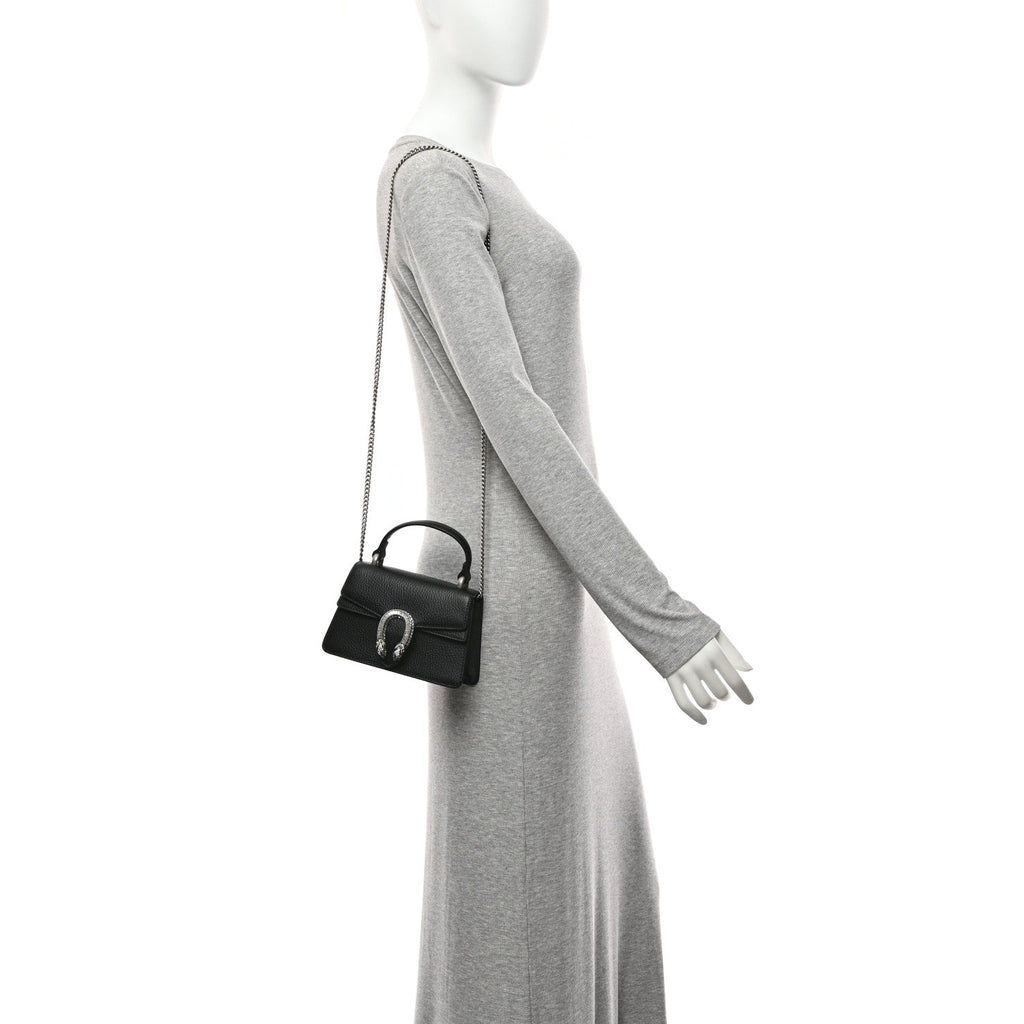 Dollar Calfskin Crystal Mini Dionysus Top Handle Bag Black Crystal wholesalehk.shop