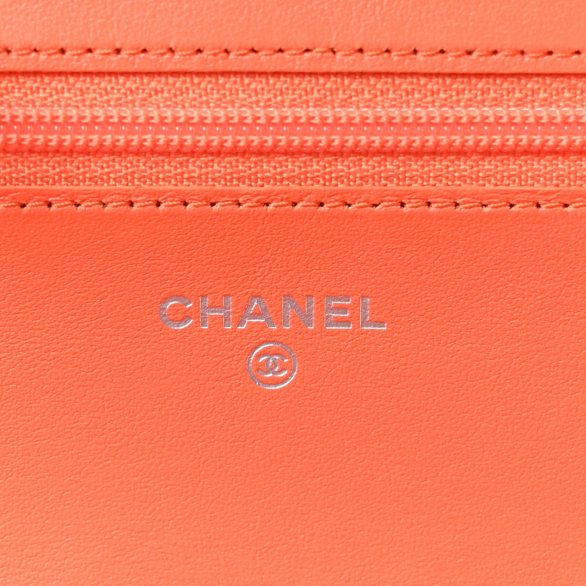 Caviar Quilted Boy Wallet On Chain WOC Orange wholesalehk.shop