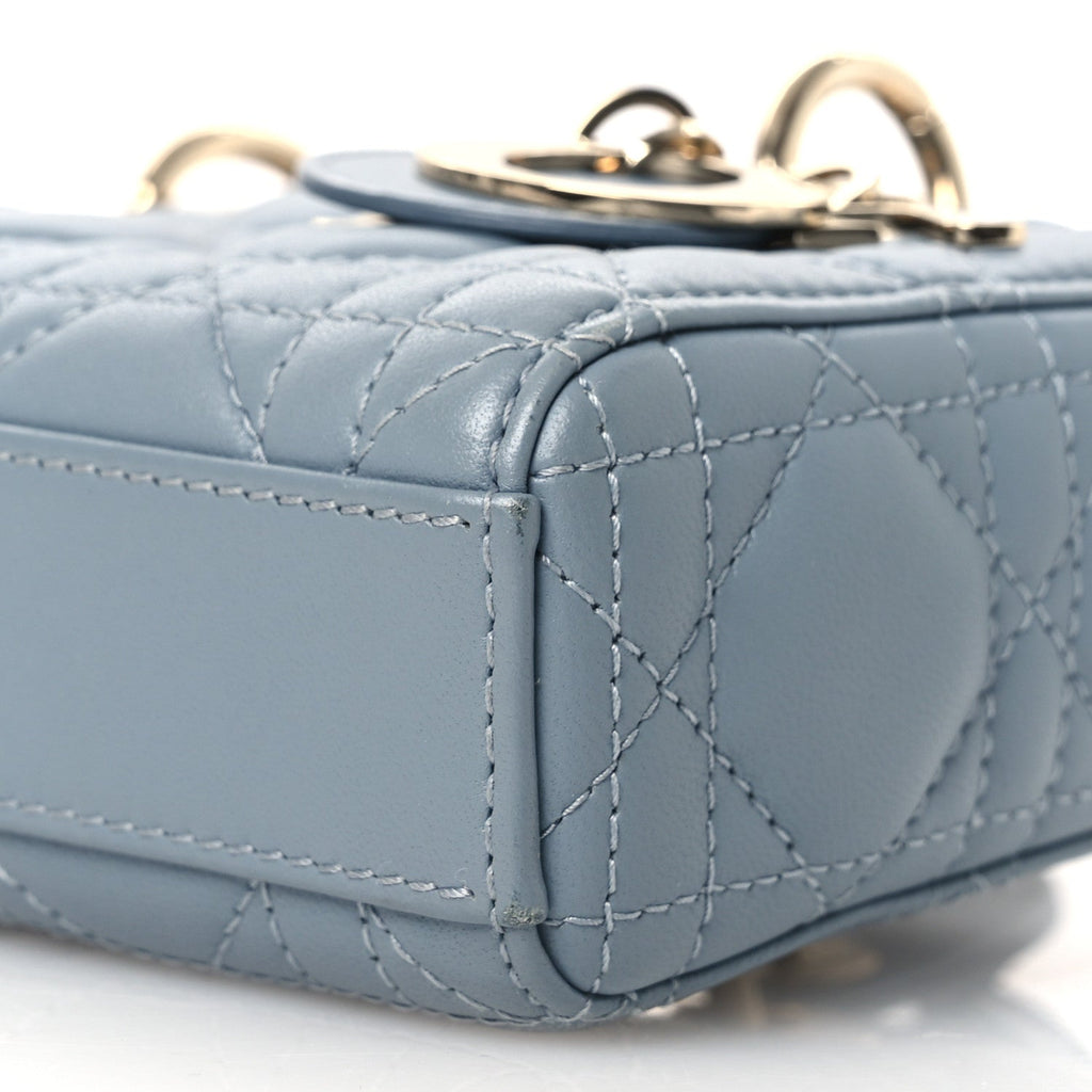 Lambskin Cannage Micro Lady D-Joy Cloud Blue wholesalehk.shop