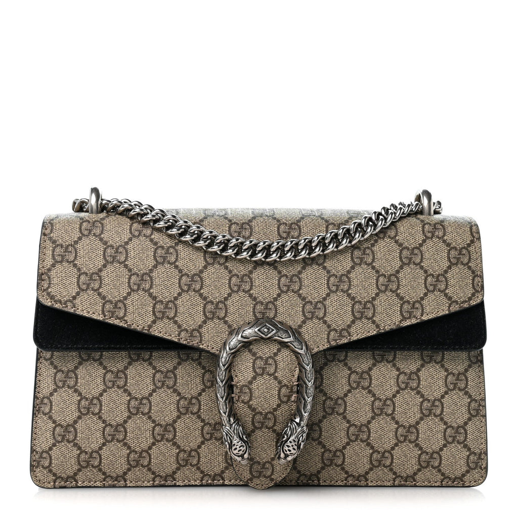 GG Supreme Monogram Small Dionysus Shoulder Bag Black wholesalehk.shop