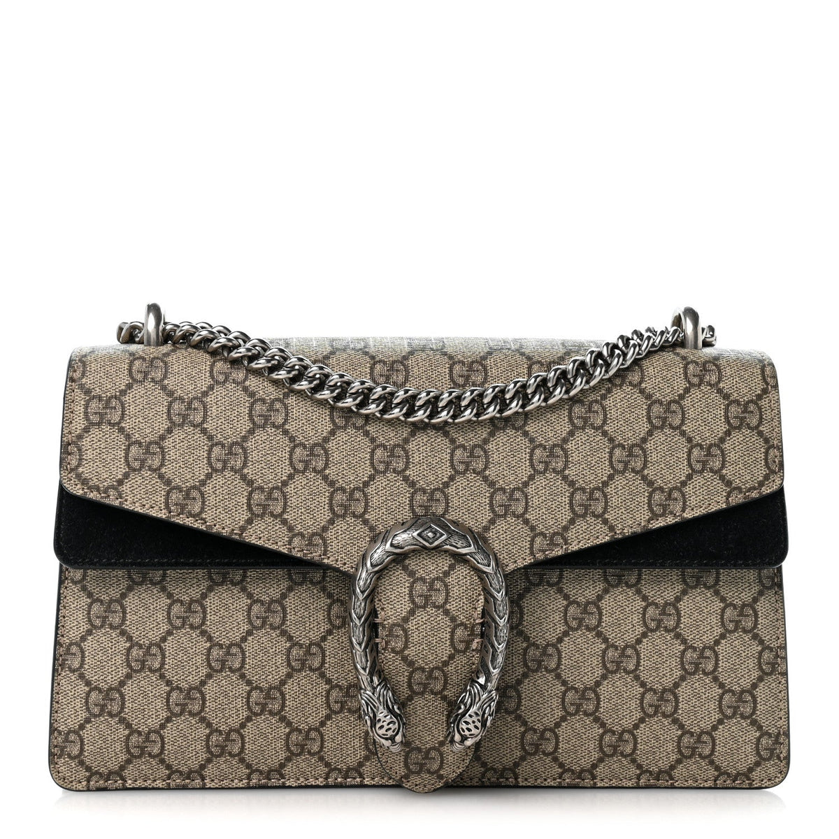 GG Supreme Monogram Small Dionysus Shoulder Bag Black wholesalehk.shop