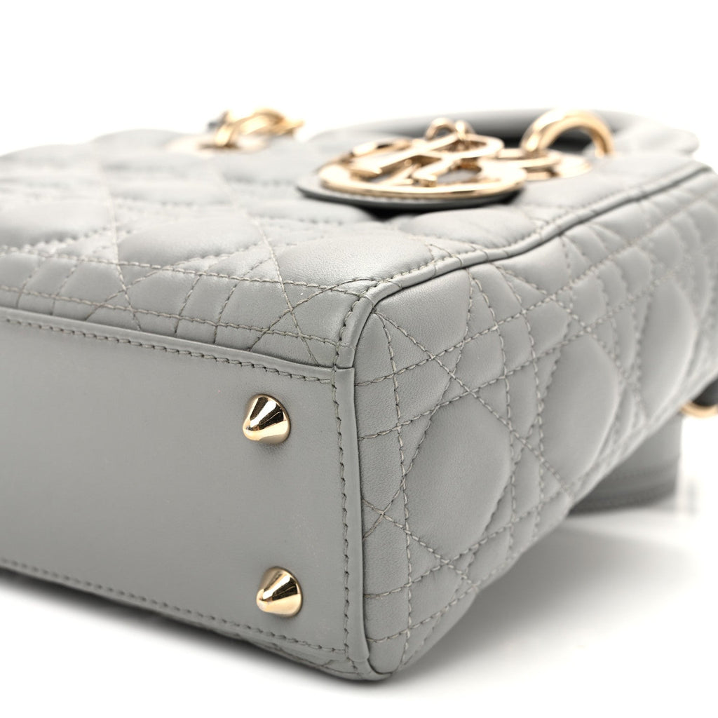 Lambskin Cannage Small My ABCDior Lady Dior Grey wholesalehk.shop