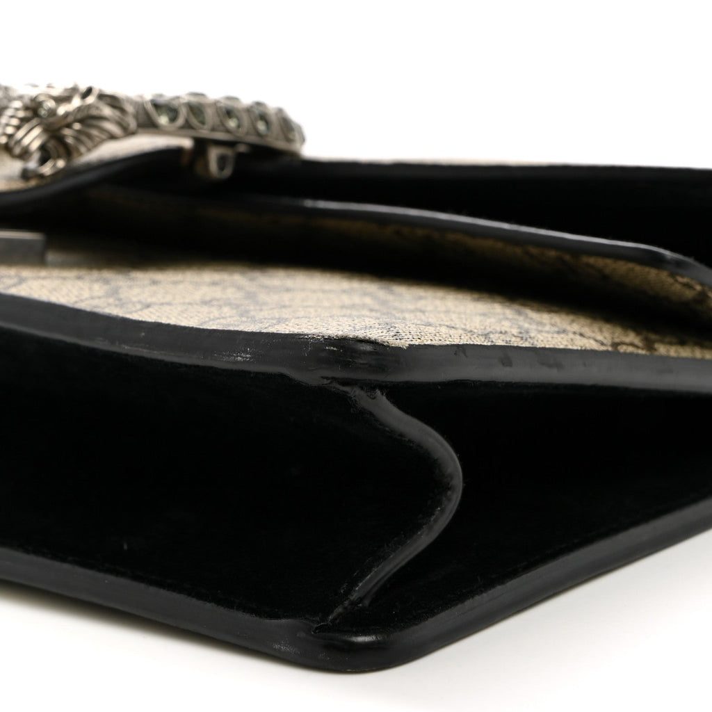 GG Supreme Monogram Suede Crystal Small Dionysus Shoulder Bag Beige Ebony Black wholesalehk.shop