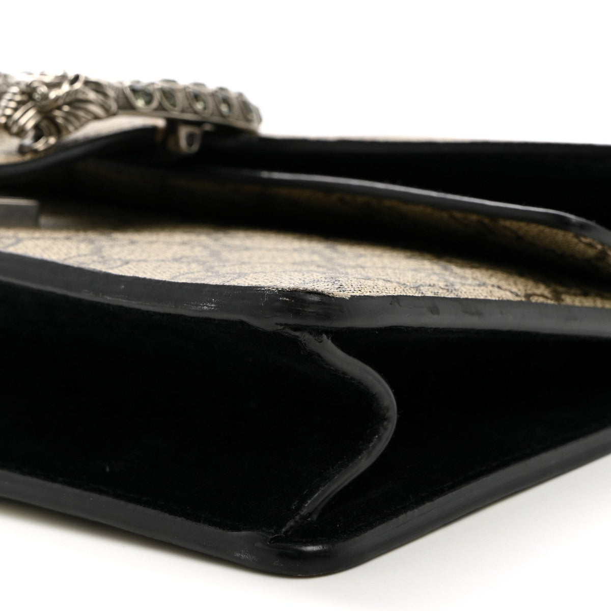 GG Supreme Monogram Suede Crystal Small Dionysus Shoulder Bag Beige Ebony Black wholesalehk.shop