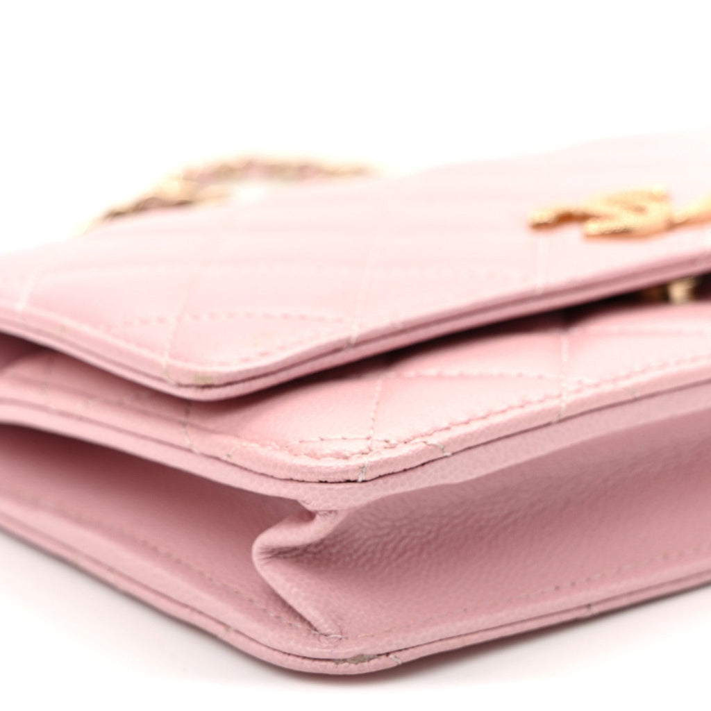 Caviar Quilted Studded CC Wallet on Chain WOC Light Pink wholesalehk.shop