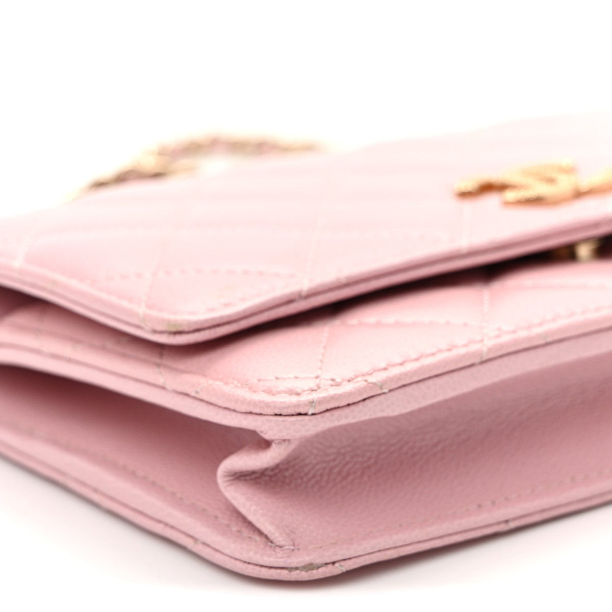 Caviar Quilted Studded CC Wallet on Chain WOC Light Pink wholesalehk.shop