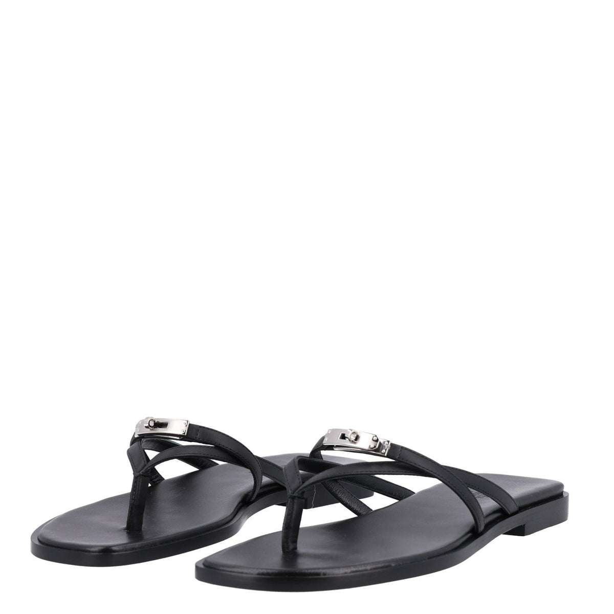 Calfskin Miss Sandals 37 Black wholesalehk.shop