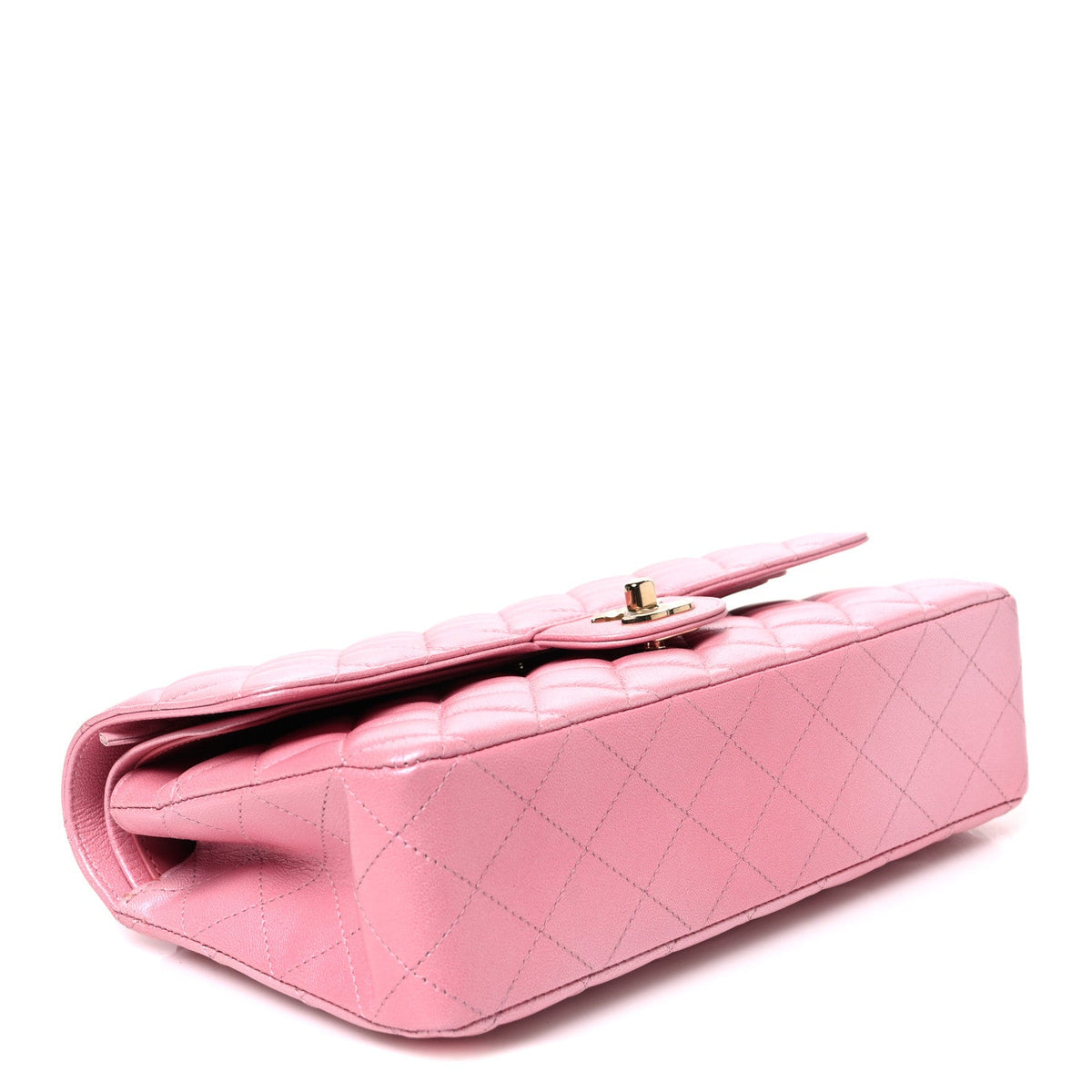 Iridescent Caviar Quilted Medium Double Flap Rose Pink wholesalehk.shop