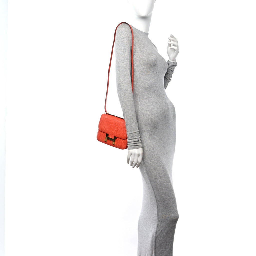 Matte Alligator Constance 18 Rouge Indien £¨ Direct shipment via from wholesalehk.shop