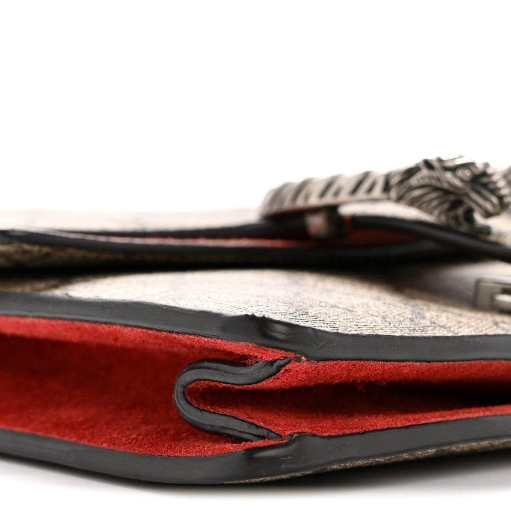 GG Supreme Monogram Suede Mini Dionysus Shoulder Bag Beige Ebony Vulcanic Red wholesalehk.shop