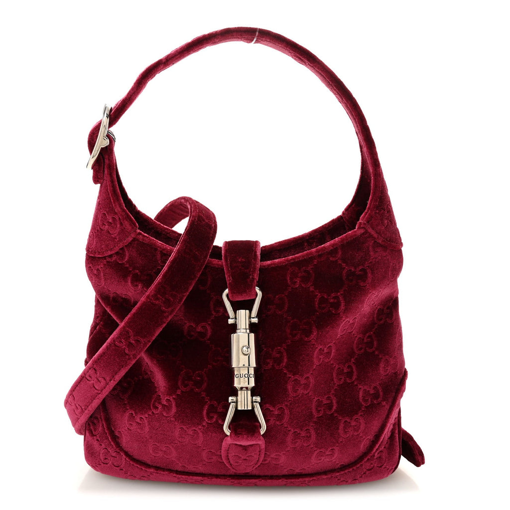 New Velvet Ashmir GG Monogram Small Jackie 1961 Hobo Red £¨ Direct shipment via from wholesalehk.shop