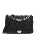 Caviar Quilted Boy Wallet On Chain WOC Black wholesalehk.shop