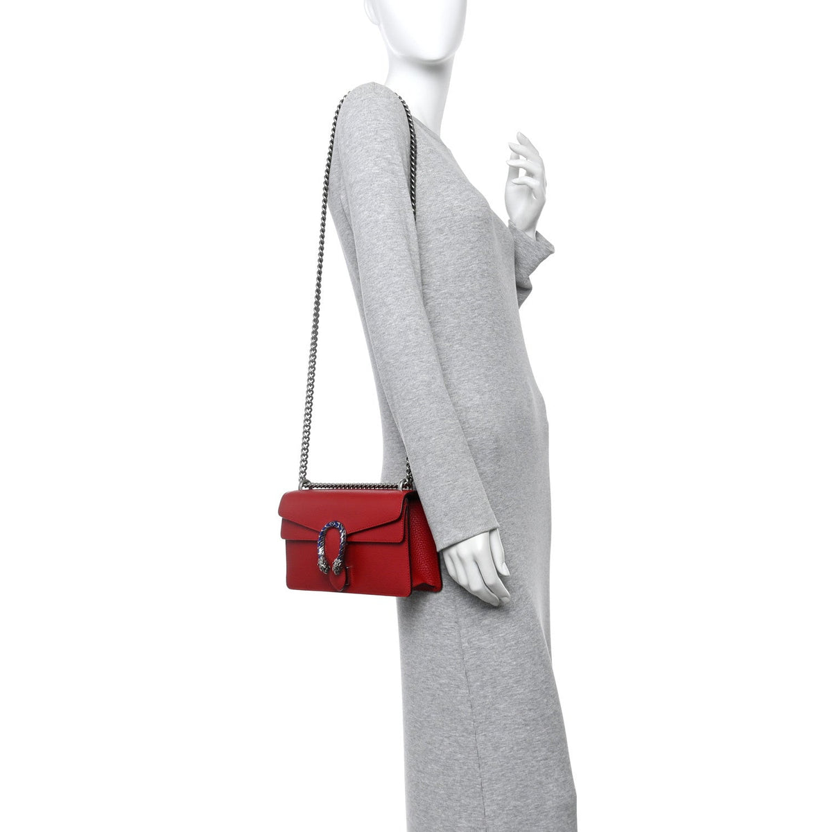 Dollar Calfskin Enamel Dionysus Shoulder Bag Hibiscus Red Electric Blue wholesalehk.shop