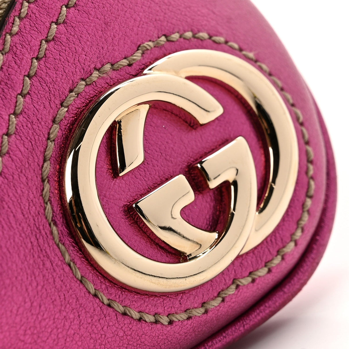 Metallic Calfskin Monogram Medium New Britt Hobo  Pink wholesalehk.shop