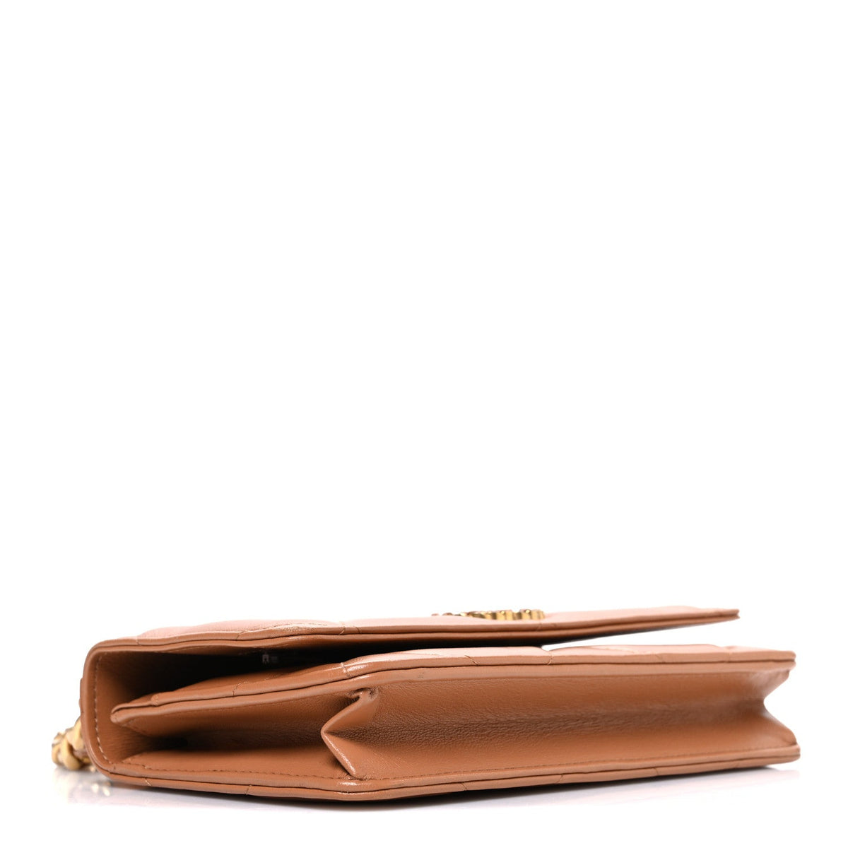 Lambskin Quilted Chanel 19 Wallet On Chain WOC Brown wholesalehk.shop