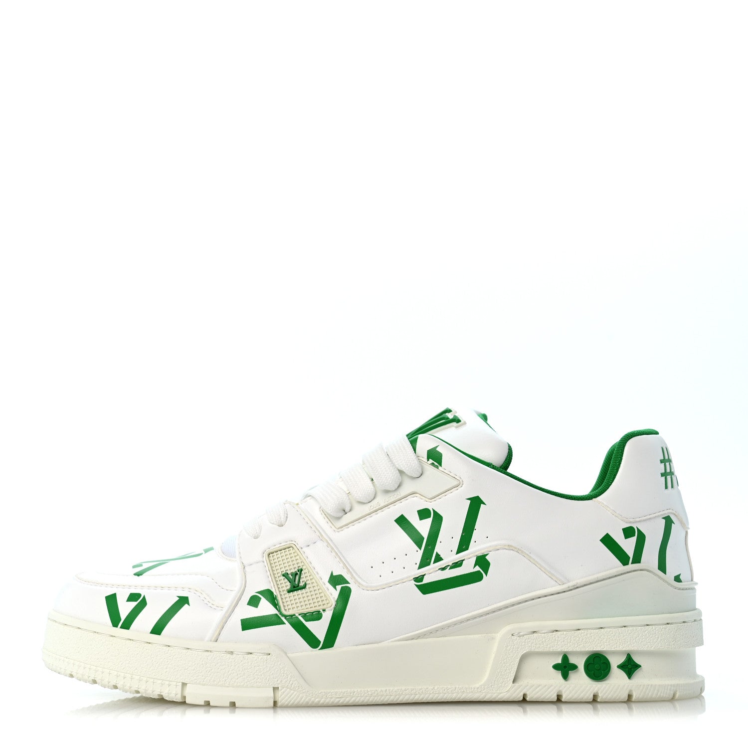 Mens LV Trainer Upcycling Sneakers 8.5 White Green £¨ Direct shipment via from wholesalehk.shop