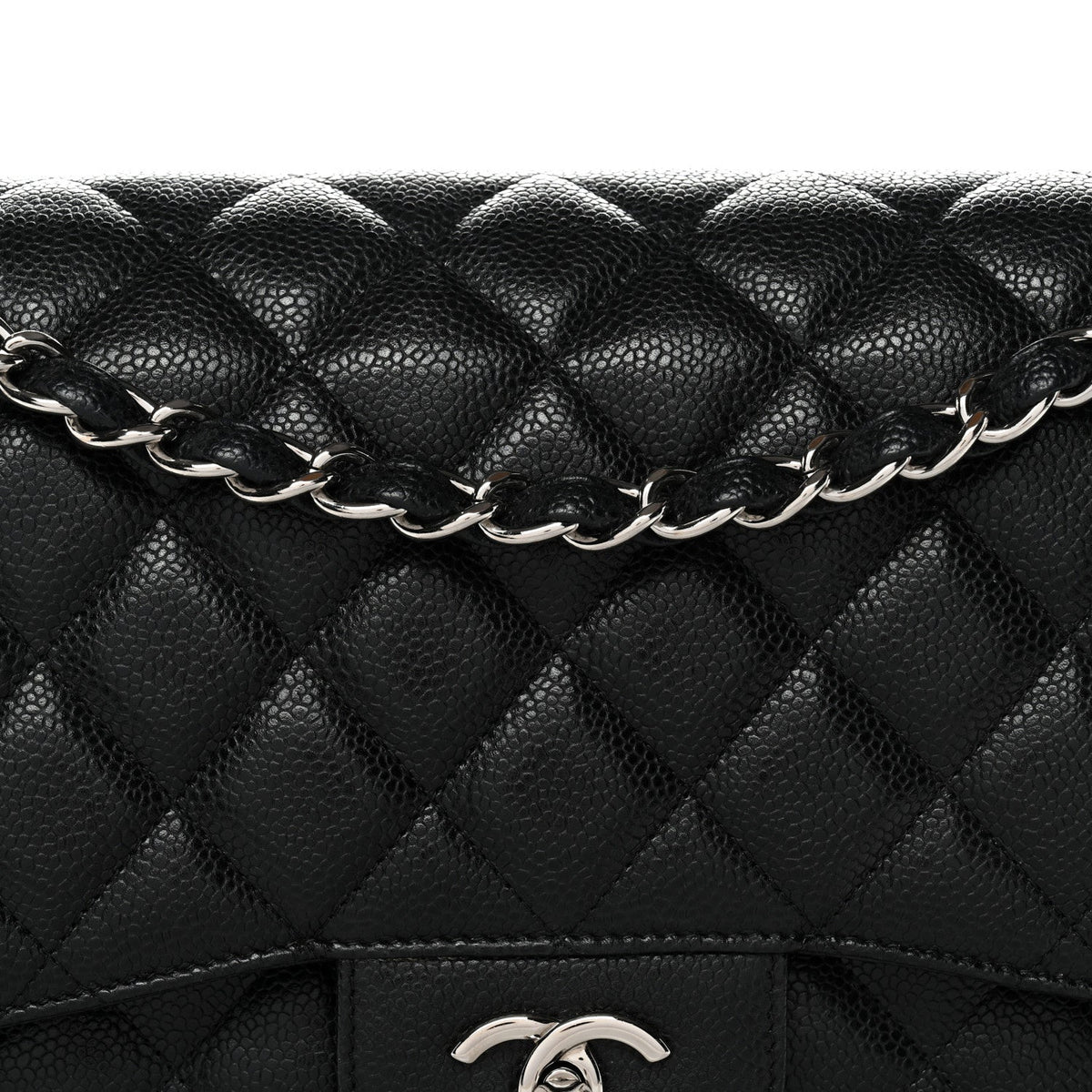 Caviar Quilted Jumbo Double Flap Black wholesalehk.shop