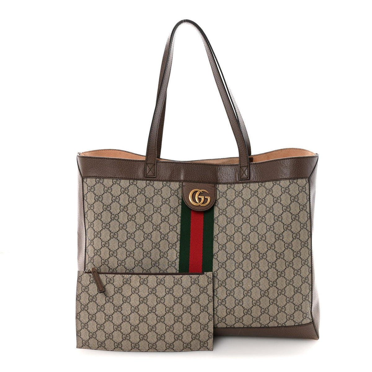 GG Supreme Monogram Web Ophidia Tote Brown wholesalehk.shop