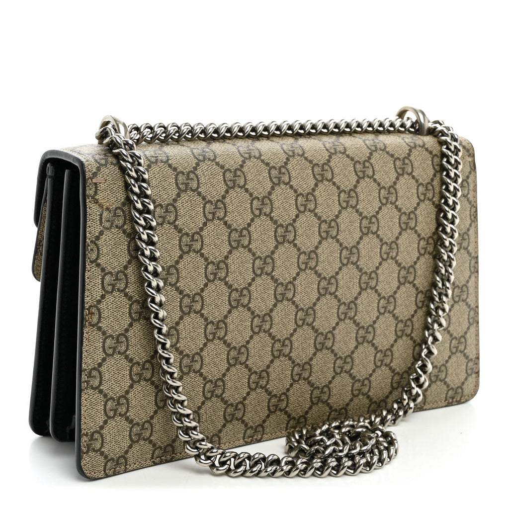 GG Supreme Monogram Small Dionysus Shoulder Bag Black wholesalehk.shop