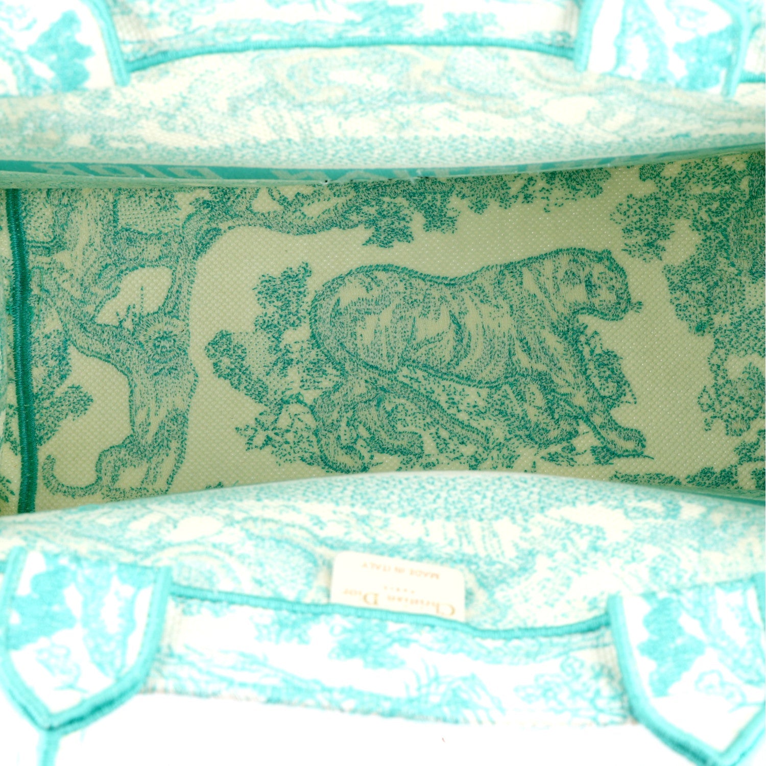 Canvas Embroidered Medium Dioriviera Toile De Jouy Book Tote Aquamarina £¨ Direct shipment via from wholesalehk.shop