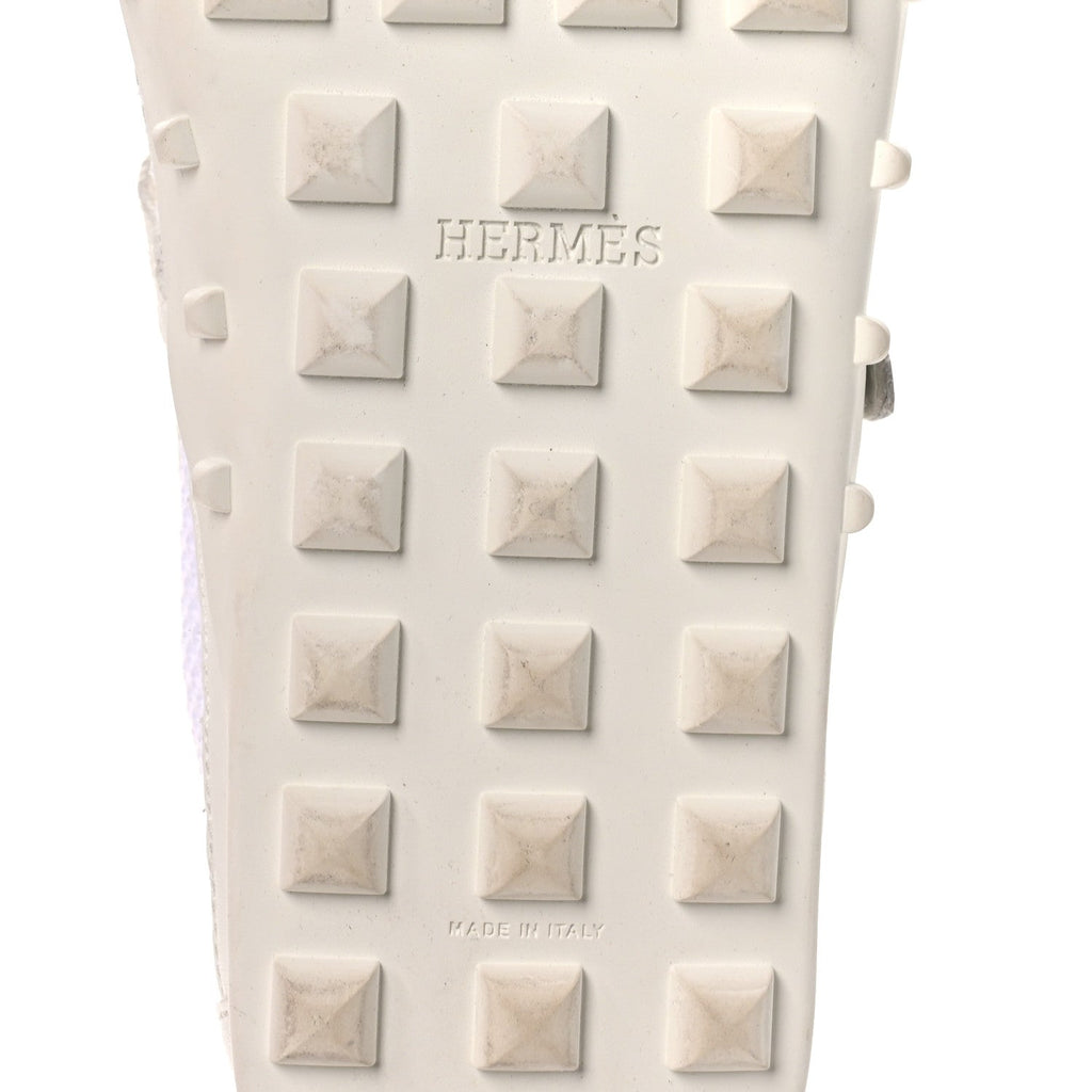 Crochet Knit Calfskin Kichu Ballet Flats 39 White wholesalehk.shop