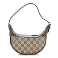 GG Supreme Monogram Textured Calfskin Web Mini Ophidia Half Moon Hobo Beige Ebony New Acero wholesalehk.shop