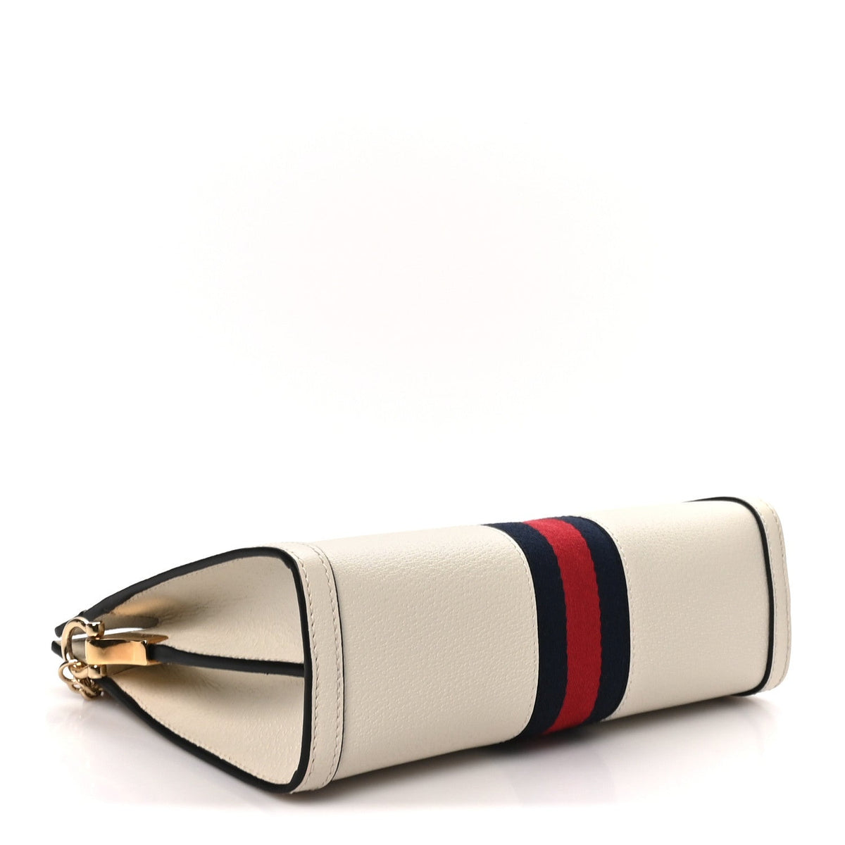 Textured Calfskin Web Small Ophidia Chain Shoulder Bag Mystic White wholesalehk.shop