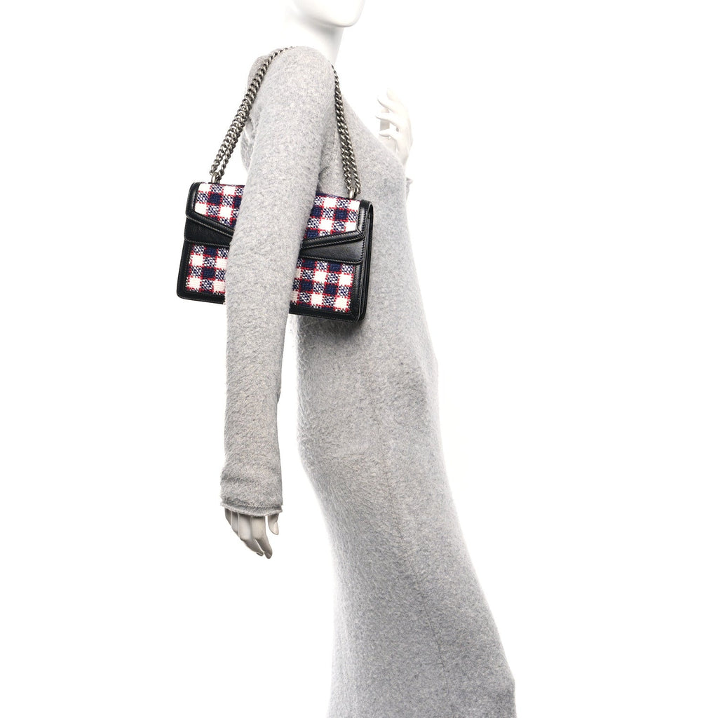 Vintage Tweed Check Small Dionysus Shoulder Bag White Hibiscus Red Marine wholesalehk.shop
