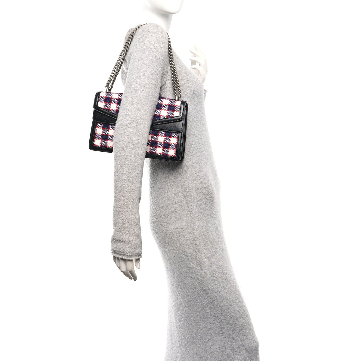 Vintage Tweed Check Small Dionysus Shoulder Bag White Hibiscus Red Marine wholesalehk.shop