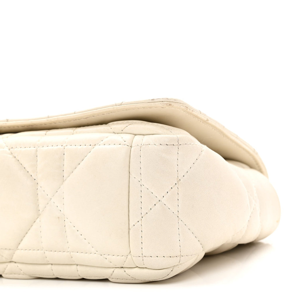 Lambskin Macrocannage Small Dior Caro Bag Ivory wholesalehk.shop