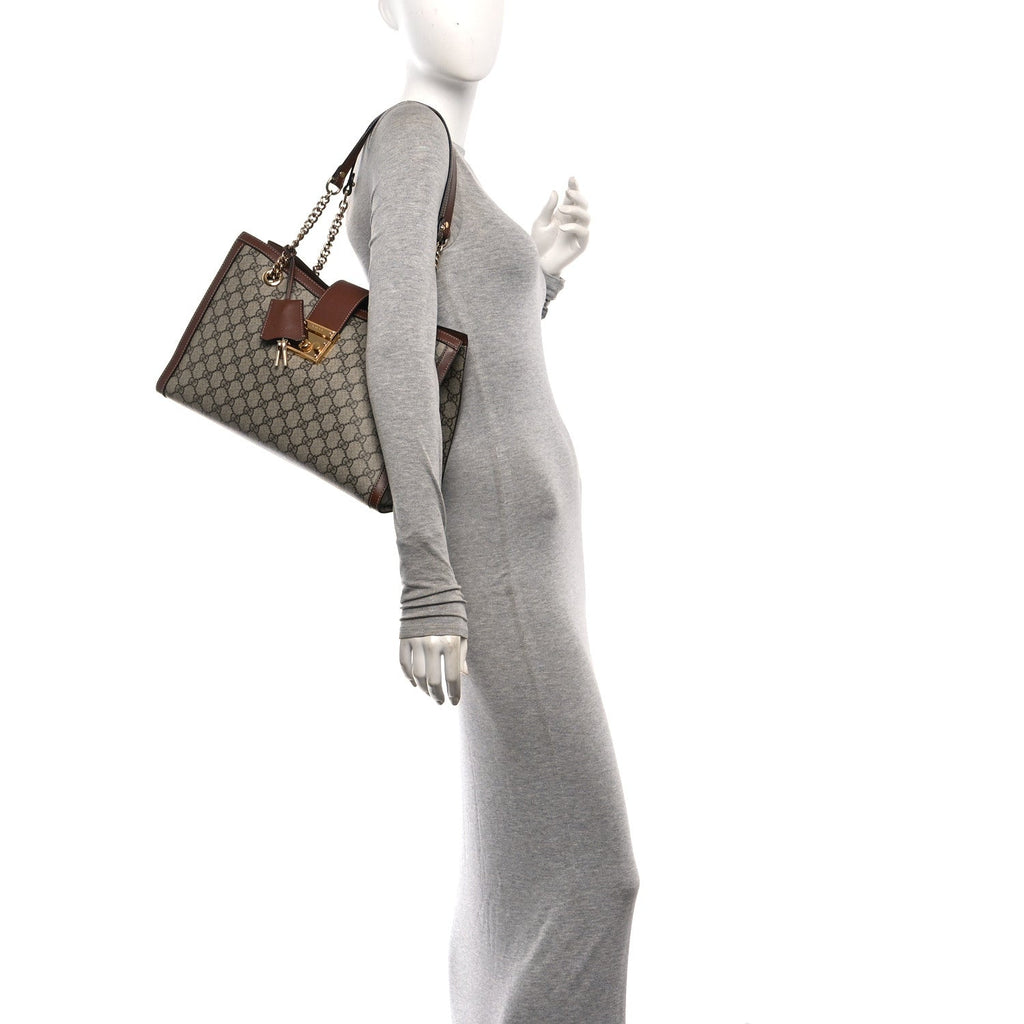 GG Supreme Monogram Medium Padlock Tote Beige Cuir £¨ Direct shipment via from wholesalehk.shop