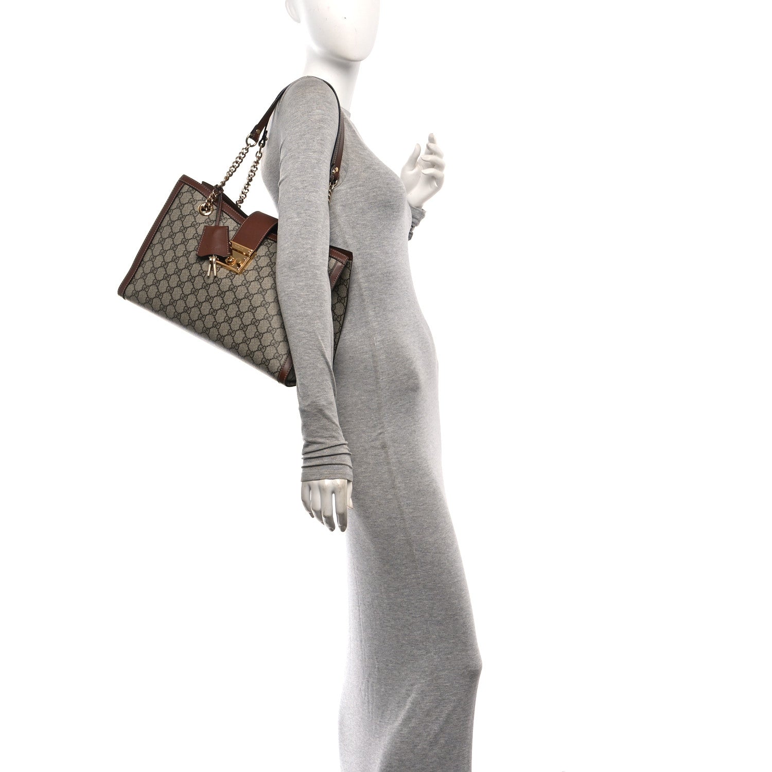 GG Supreme Monogram Medium Padlock Tote Beige Cuir £¨ Direct shipment via from wholesalehk.shop