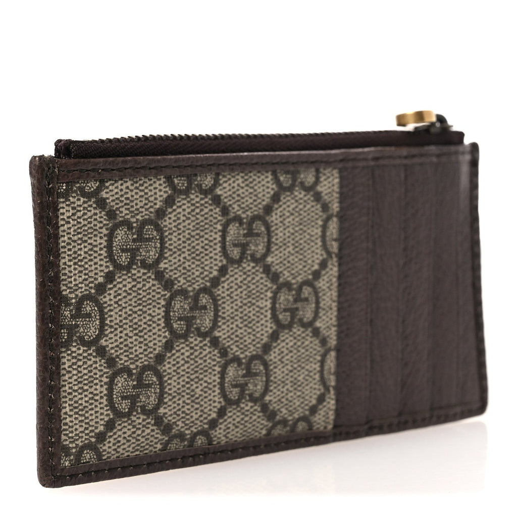 GG Supreme Monogram Web Ophidia Coin Case Brown wholesalehk.shop